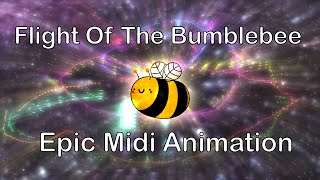 Flight Of The Bumblebee Epic Houdini Midi Animation  EDMRock Style [upl. by Retsof448]