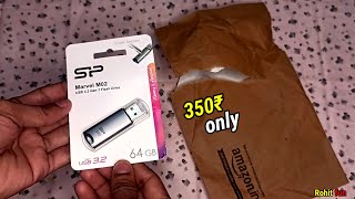 64GB pendrive under 350rs 💥  Sp marvel M02 64GB USB 32 Gen Flass pendrive  unboxing amp review💫 [upl. by Aynik]