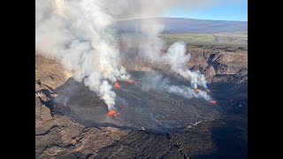 Kīlauea eruption overflight video  June 7 2023 [upl. by Ashwin]