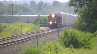 CSX Autorack train rounding the curve [upl. by Dnalhsa425]