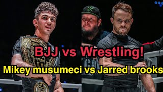 BJJ vs Wrestling Mikey musumeci vs Jarred brooks Full Fight ONE Fight Night 13 [upl. by Kilby]