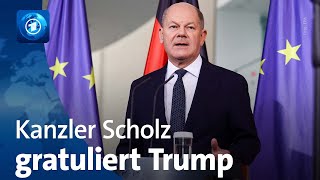 USWahl Bundeskanzler Scholz zum Wahlsieg Trumps [upl. by Sheehan439]