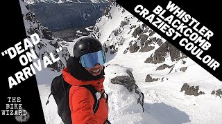 Whistlerblackcomb  Skiing scariest couloir [upl. by Eedolem]