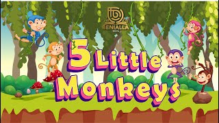 Five Little Monkeys  Nursery Rhymes Song with Lyrics  Cartoon Kids Songs [upl. by Asehr475]