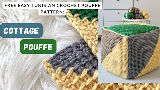 AMAZINGLY easy crochet pouffe pattern Cottage Pouffe [upl. by Noroj]