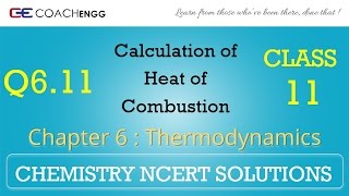 Thermodynamics Q611 Chapter 6 Class 11 CHEMISTRY NCERT Solutions [upl. by Suiravaj674]