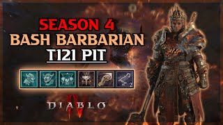 The Pit Tier 121 Season 4  Bash Barb  Diablo 4 Gameplay [upl. by Darum]