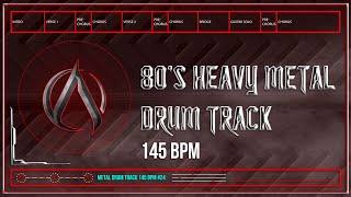 80’s Heavy Metal Drum Track 145 BPM HQHD [upl. by Agnesse440]