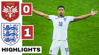 ⚪Serbia vs England 01 HIGHLIGHTS Jude Bellingham GOAL  EURO 2024 [upl. by Enialem]