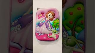 Princess sofia jumbo pencil box with filling stationery stationery schoolsupplies cutestationary [upl. by Duaner]