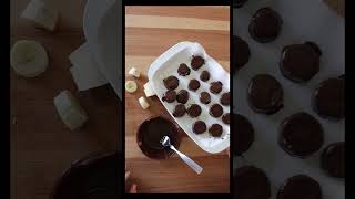 Super Simple Frozen Banana Chocolate Coins banana veganism vegan veganfood chocolaterecipes [upl. by Gail]