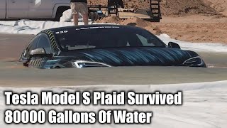 Tesla Model S Plaid Is A Submarine Survived 80000 Gallons Of Water [upl. by Bonnell]