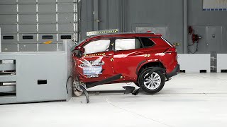 2022 Toyota Corolla Cross driverside small overlap IIHS crash test [upl. by Eentruok]