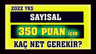 sayısal 350 puan için kaç net gerekir yks 2022 [upl. by Mloclam]