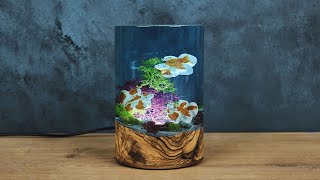 Epoxy Resin Lamp with Swimming Fishes  Diy Resin Art [upl. by Letniuq]