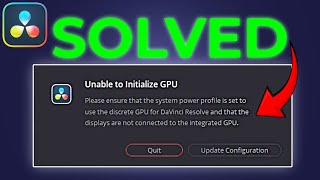 How To Fix Unable to Initialize GPU in Davinci Resolve 19 [upl. by Asirak]