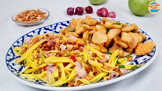 Easy Mango Salad with Fried Fish [upl. by Auqinihs83]