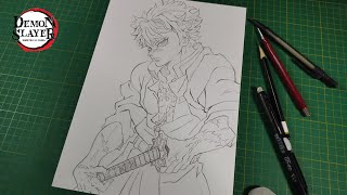 Drawing Sanemi Shinazugawa🍃Demon Slayer  Esboço [upl. by Carn583]