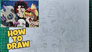 How to draw Tanjiro Zenitsu Inosuke Nezuko  Demon Slayer season 2 [upl. by Reginnej]