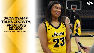 Iowas Jada Gyamfi talks growth previews season  Media Day  Thursday Oct 10 [upl. by Lahpos]