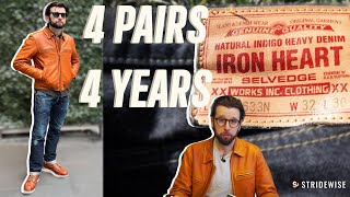 4PAIR IRON HEART JEANS REVIEW Updated The toughest raw denim [upl. by Flemming]