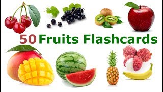 Learn Fruits Flashcards For Kids [upl. by Nalyorf]