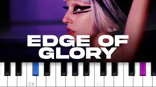 Lady Gaga  Edge Of Glory piano tutorial [upl. by Nwahsiek]