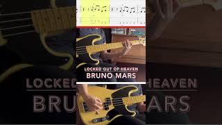 Bruno Mars  Locked out of heaven outro basscoverwithtabs bass basscover tabs basstab fender [upl. by Aiek683]