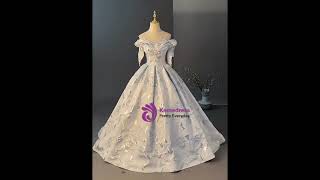 kemedress Vintage Ball Gown Off the Shoulder Pleats Quinceanera Dress [upl. by Farand]