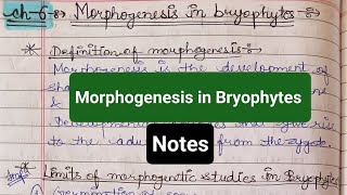 Morphogenesis in Bryophytes  Limits NOTES Botany easynotes hpu msc priyathakur YouTube [upl. by Ahsyt502]