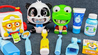 Toy asmr Pororo Eating and Brushing Teeth ASMR😬💊Medicine Box  뽀로로 병원놀이 장난감 [upl. by Idnam623]