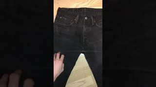 Raw denim fades  Levi’s 501 S Black Jean faded for 1 Year sanforized [upl. by Kiri]