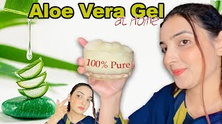 Easy Homemade Pure Aloe vera Gel in Just 2 Minutes for Face amp Hair [upl. by Sayres]