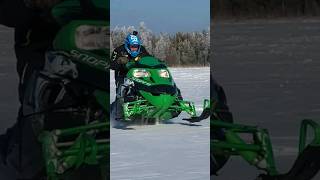 Arctic Cat Sno Pro flying across the lake [upl. by Essirehc]