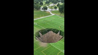 Watch Huge Sinkhole In Illinois Expands [upl. by Euginomod]