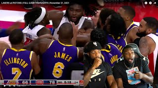 LeBron James Gets EJECTED After Fight With Pistons Isaiah Stewart Lakers Vs Piston Full Game [upl. by Aryad]