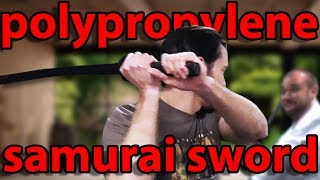 Indestructible Plastic Samurai Sword Demonstration  KarateMartcom [upl. by Cormack]