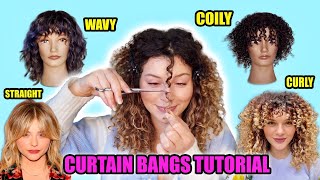 5 SUPER EASY Ways to Style Curtain Bangs in Seconds [upl. by Adnauqal]