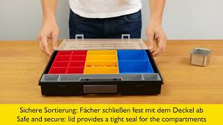 Allit EuroPlus Flex 37 Sortimentskasten mit Einsatzboxen  Organiser box with inserts [upl. by Ahsonek]