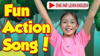 Childrens English Learning  Songs with Lyrics and Actions Hands in the Air [upl. by Eatnahc]