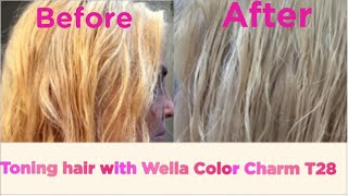 Toning Hair with Wella Color Charm T28 [upl. by Aratehs]