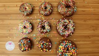 DOUBLE CHOCOLATE DOUGHNUTS  Baked Doughnuts [upl. by Schmidt]