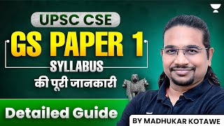 UPSC CSE  GS Paper 1 Detailed Syllabus Analysis  By Madhukar Kotawe [upl. by Enelrats]