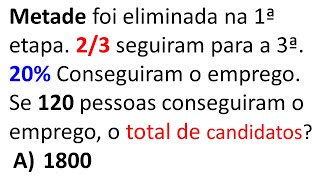 FRAÇÃO passo a passo PORCENTAGEM MATEMÁTICA BÁSICA CONCURSO PÚBLICO [upl. by Utta]