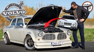 Volvo Amazon  Mercedes CLK320  Prezentacja przejażdżka 0100 kmh RACEBOX  4K [upl. by Rechaba]