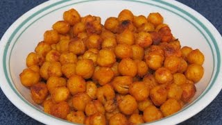 Toasted Garbanzo Beans or ChickpeasHealthy Toaster Oven Snack Recipe [upl. by Gunther]