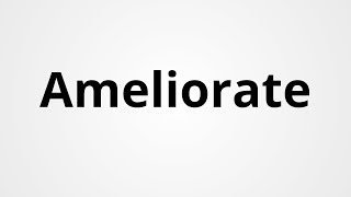 Ameliorate  Definition amp Pronunciation  Learn English Vocabulary [upl. by Htnicayh]