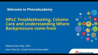 HPLC Troubleshooting Column Care and Understanding Where Backpressure Comes From [upl. by Muna]