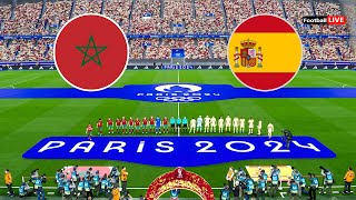 MAROC vs ESPAGNE  Olympiques PARIS 2024 Demifinale  المغرب ضد إسبانيا  Gameplay PES réaliste [upl. by Laenahtan]