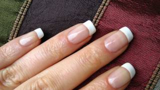 Perfect French Nails At Home Manicure Tutorial DIY [upl. by Elmajian256]